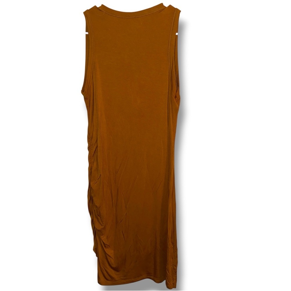 🌺Jardin by Marcis Sleeveless Carmel Ruched Tank Dress - Picture 4 of 7